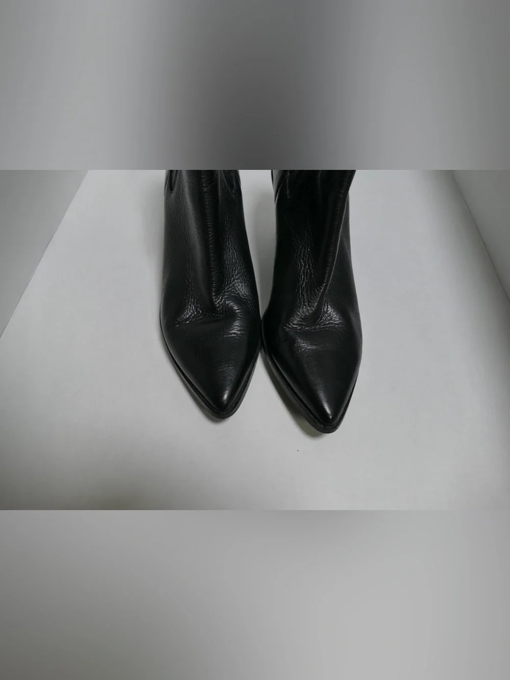 Women’s Black Leather Wedge Ankle Boots